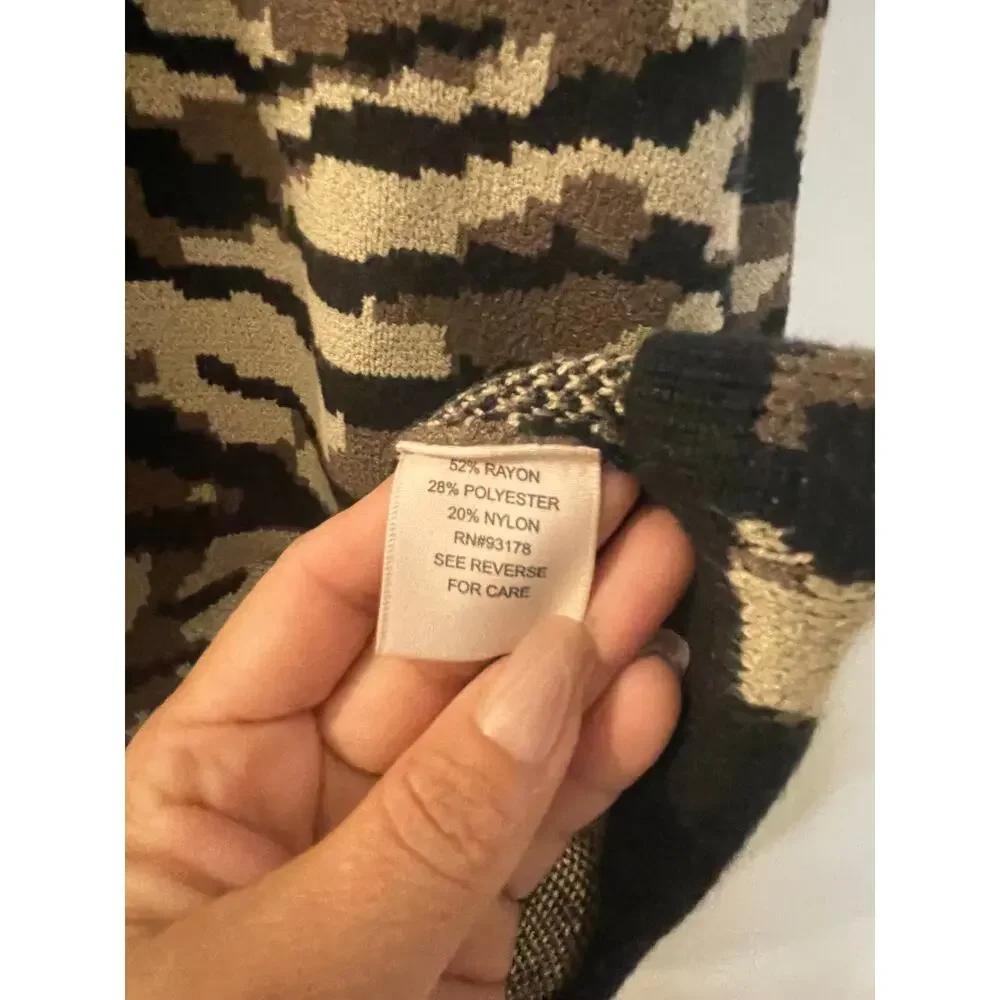 women's Philosophy 2X camouflage knit sweater long sleeves cozy casual relax
